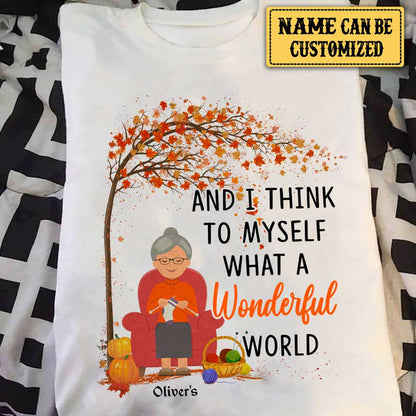 Personalized And I Think To Myself What A Wonderful World Knitting Shirt