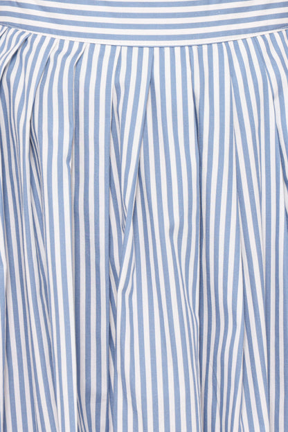 Amaya Pleated Mini Skirt - Blue Stripe