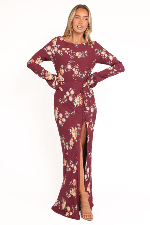 Alima Maxi Dress - Berry Floral