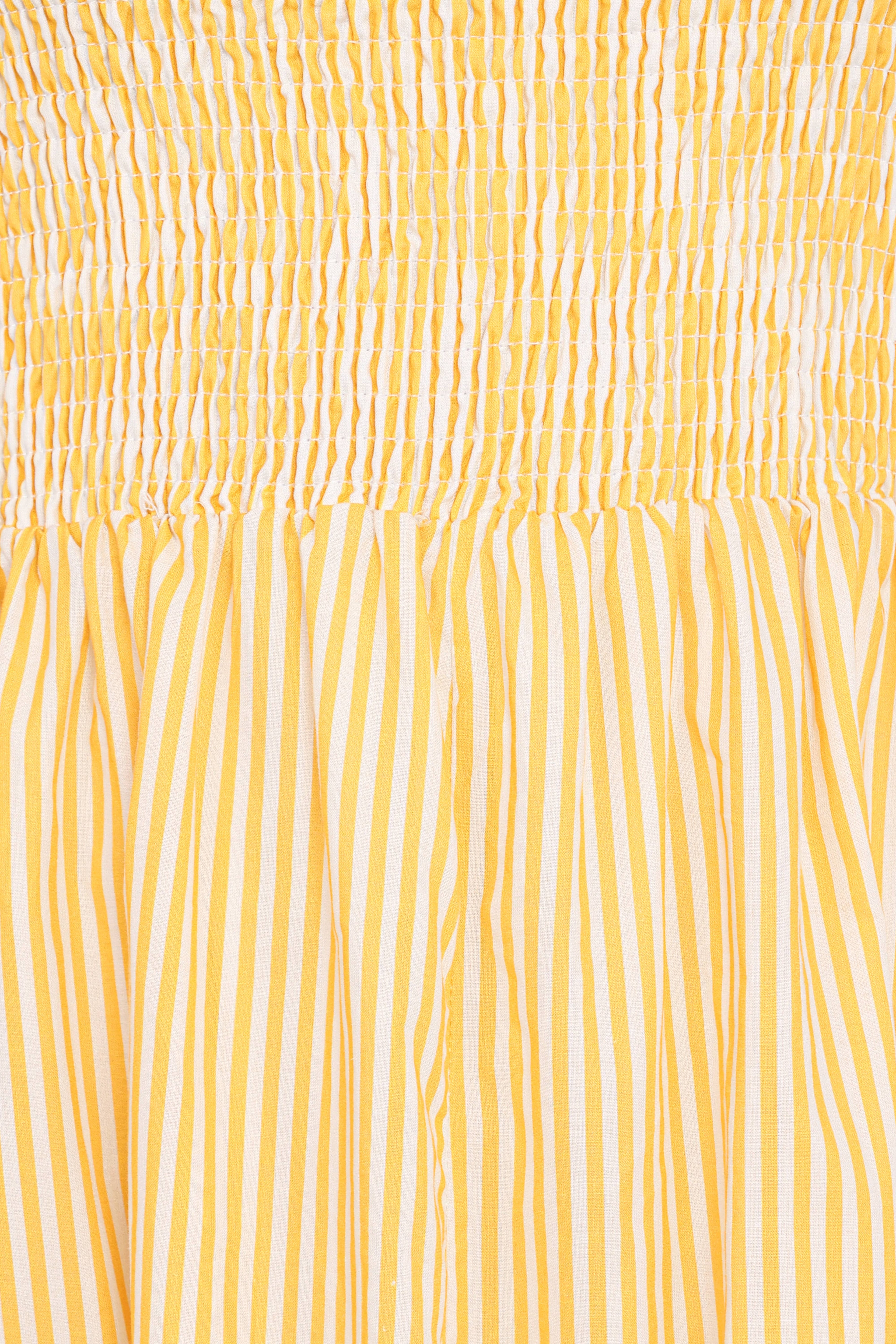 Aviva Smocked Midi Dress - Mango Stripe