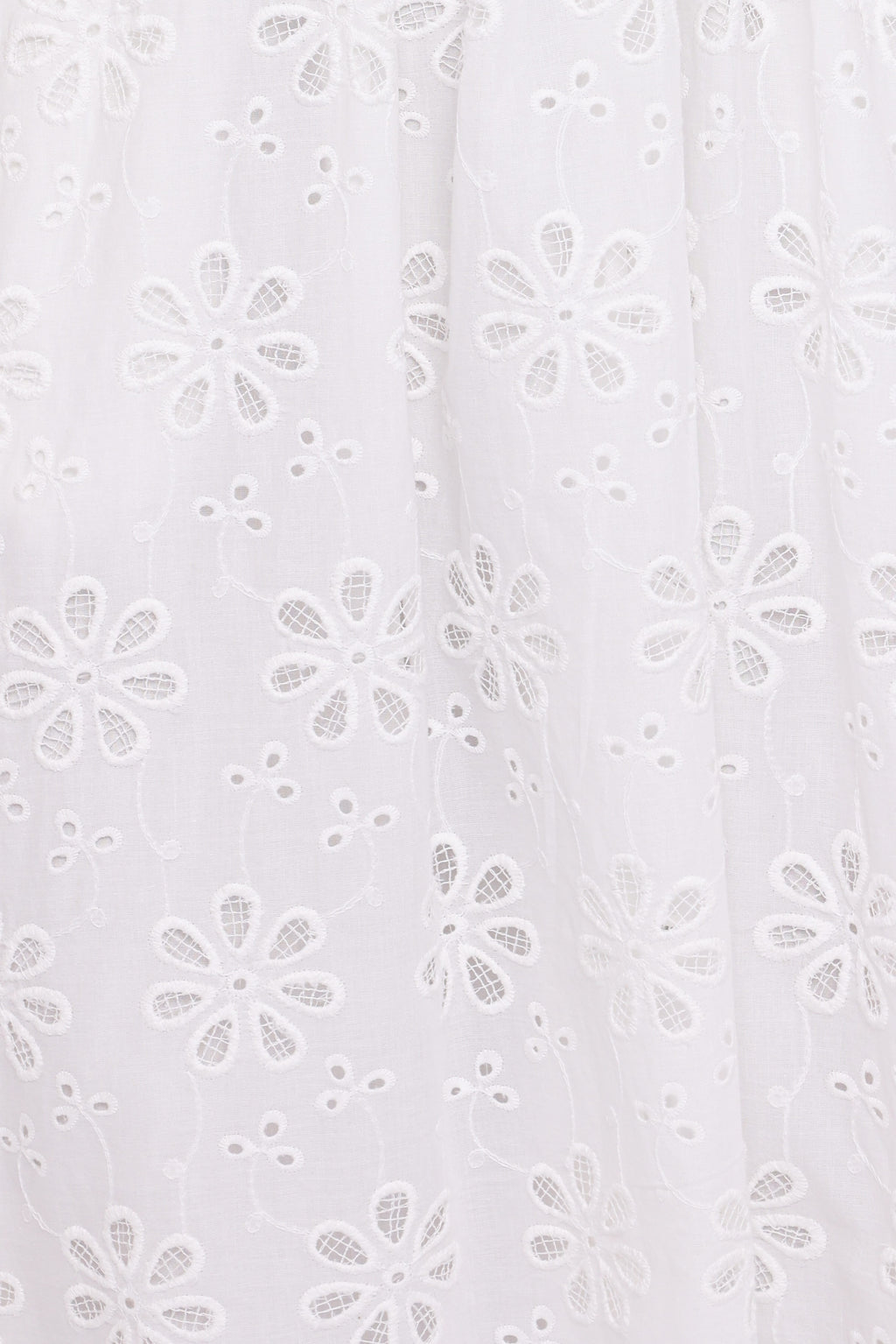 Clo Puff Sleeve Midi Dress - White Broderie