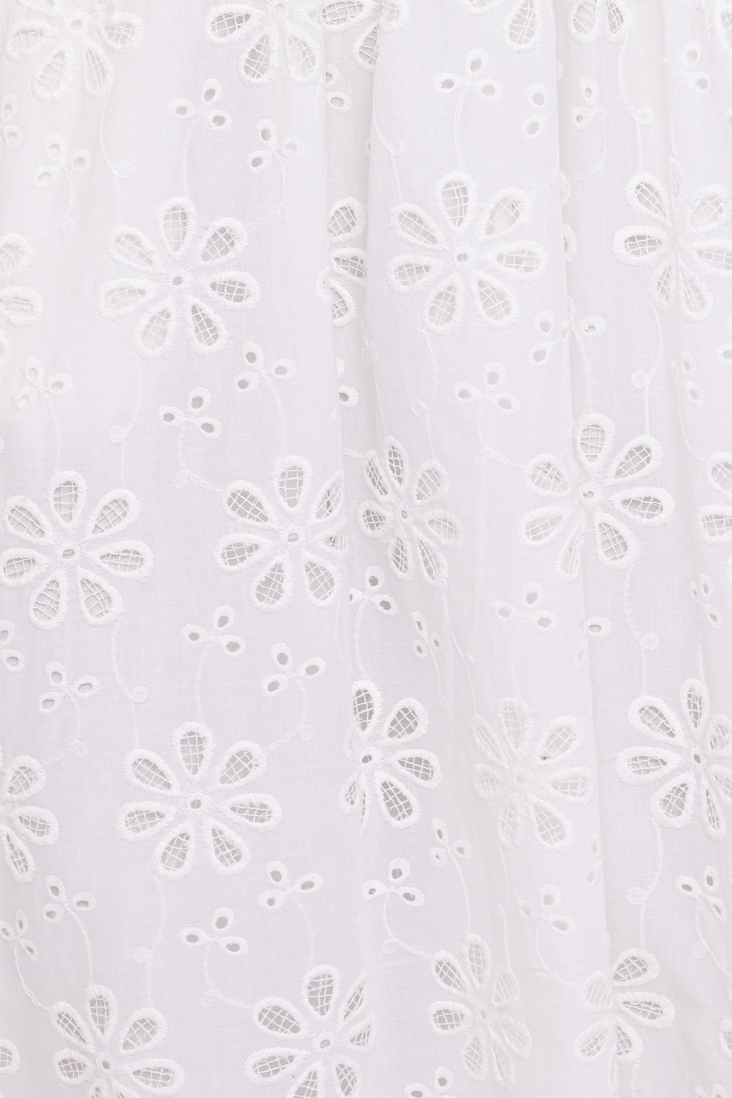 Clo Puff Sleeve Midi Dress - White Broderie