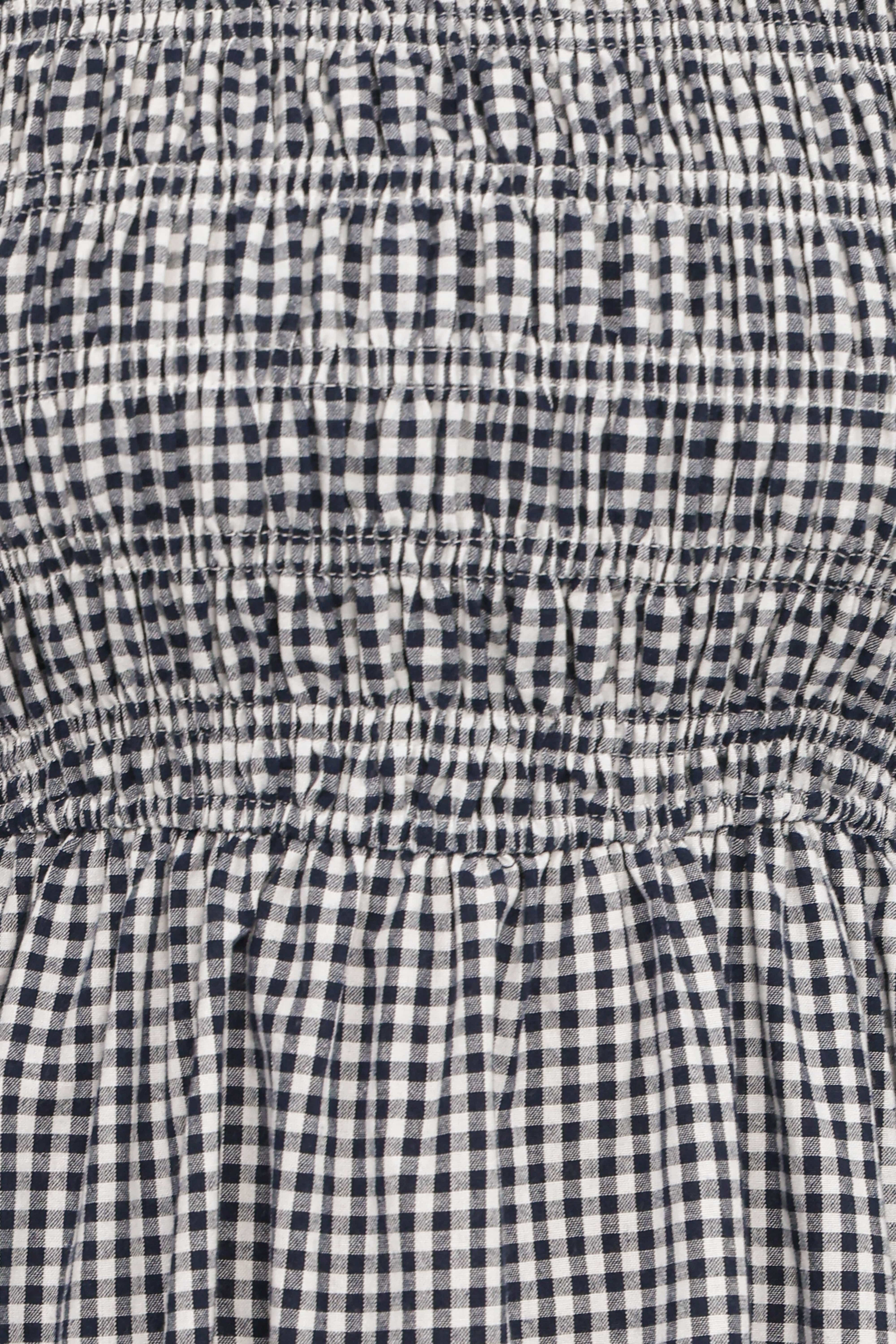 Jessen Long Sleeve Mini Dress - Navy Gingham
