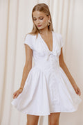 Lyssa Bow Front Mini Dress - White