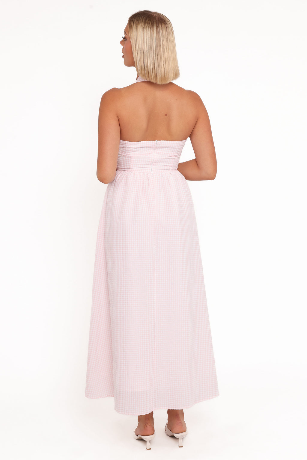 Margerie Halter Dress - Pink Gingham