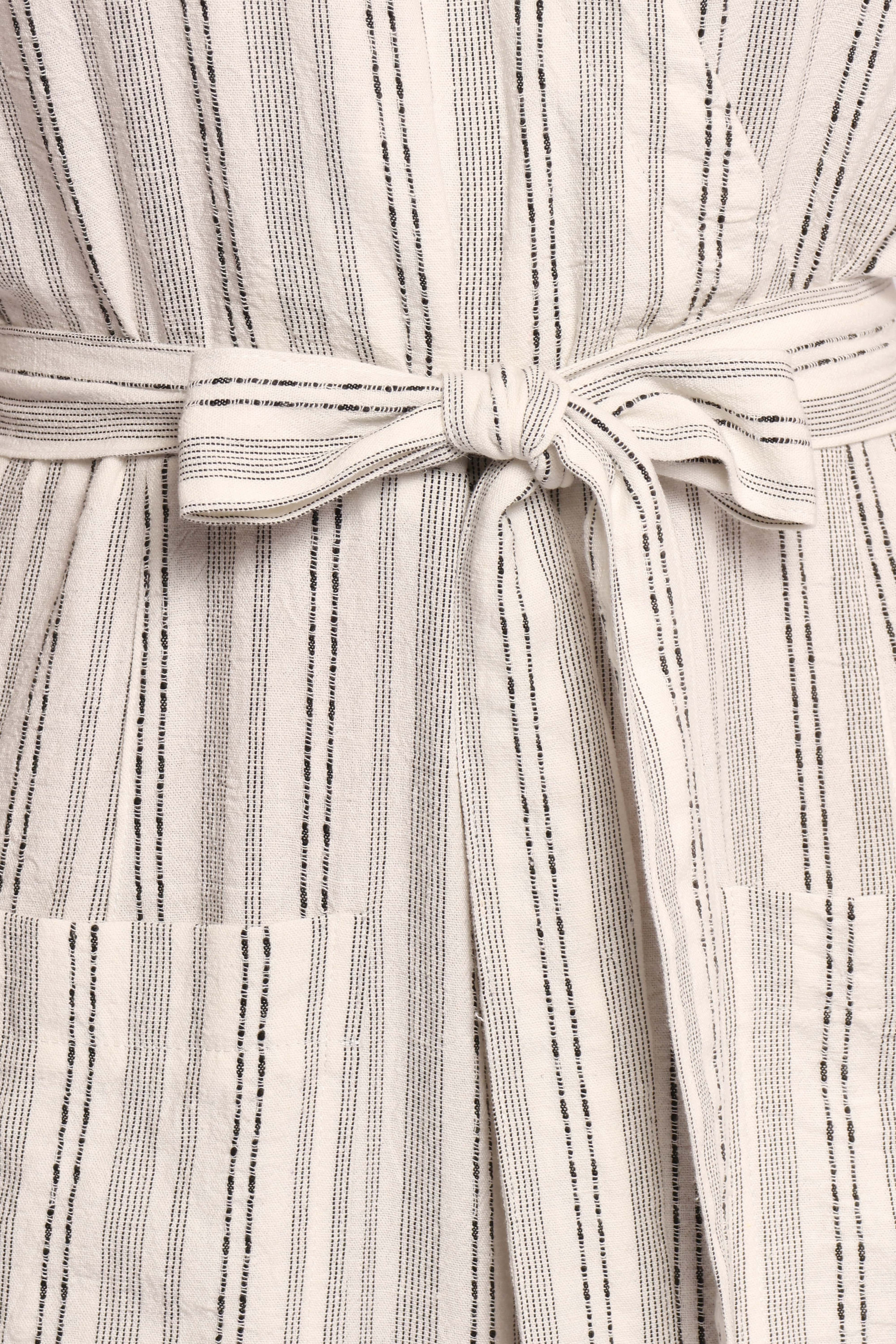 Daila Tie Waist Jumpsuit - White Black