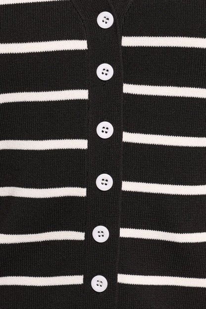 Juna Knitted Pant Set - Black White Stripe