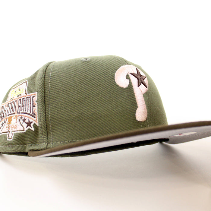 Philadelphia Phillies 1996 All Star Game 59Fifty New Era Fitted Hat (Olive Brown Gray Under Brim)