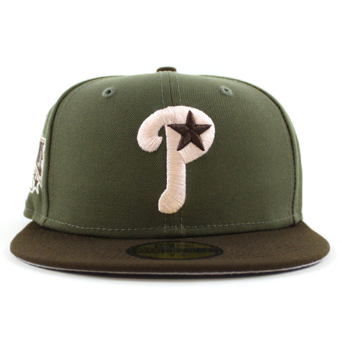 Philadelphia Phillies 1996 All Star Game 59Fifty New Era Fitted Hat (Olive Brown Gray Under Brim)
