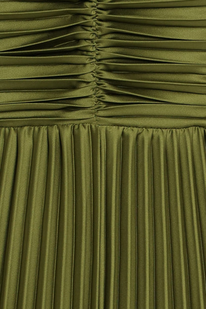 Angelique Pleated Jumpsuit - Olive Green