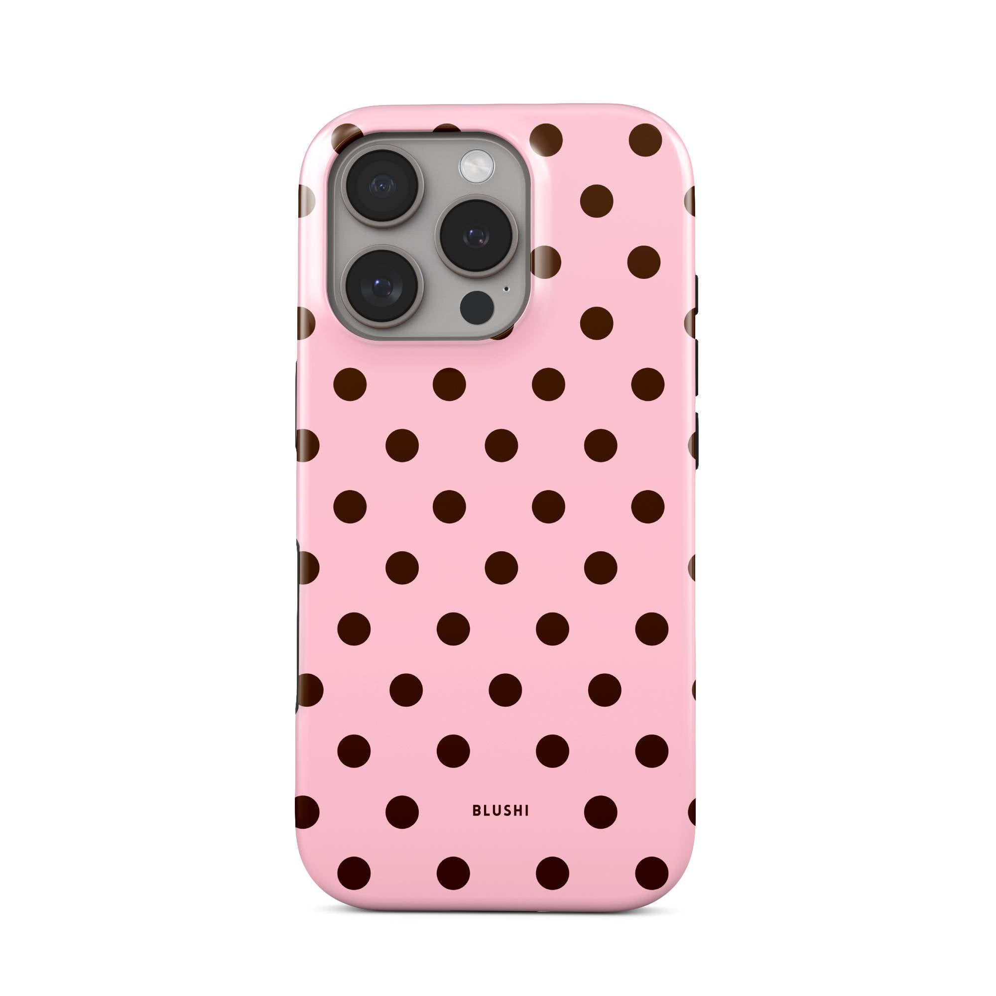Polka Dot Phone Case⎪Pink and Brown