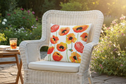 Poppy Blossoms Indoor/Outdoor Pillow