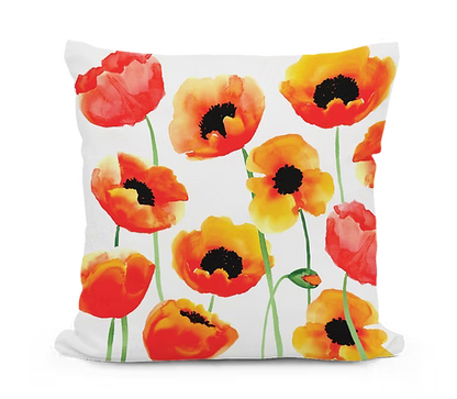 Poppy Blossoms Indoor/Outdoor Pillow