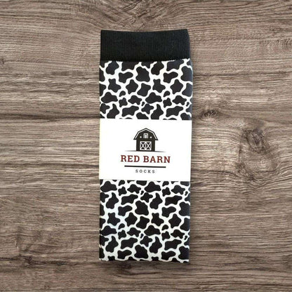 red barn tall socks udderly cozy petite height folded on a wooden background