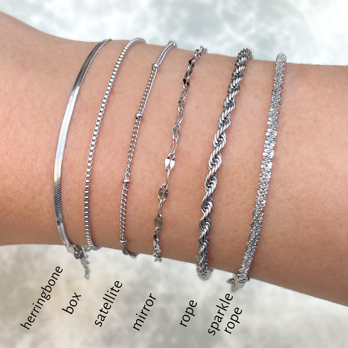 Rope Dainty Silver Bracelet - Waterproof Chain