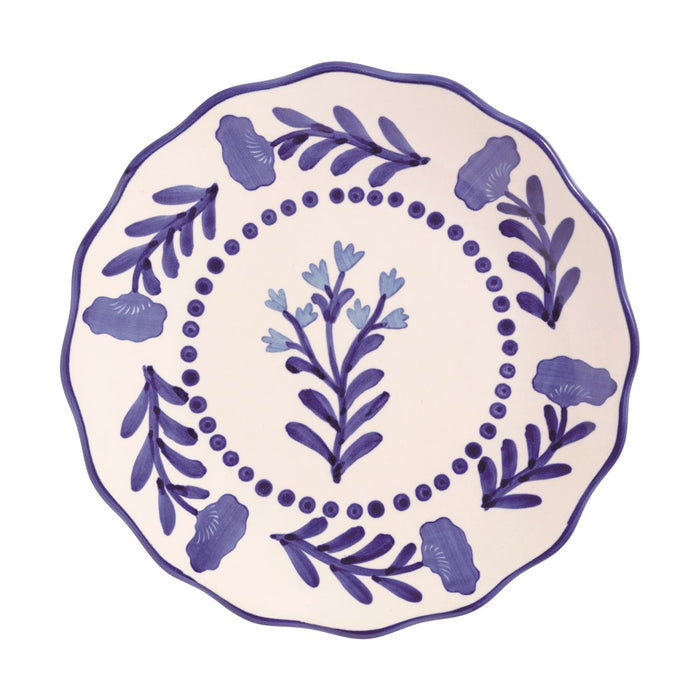 Round Flower Blue Plate