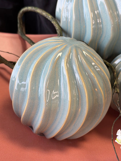 Seaside Blue Ceramic Orb Set Of 3