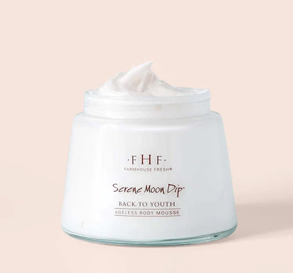 FarmHouse Fresh Serene moon dip Back to Youth body mousse mint apple amber for self-care gift from Magnolias Home Decor