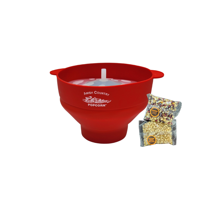 Silicone Microwave Popper: Red