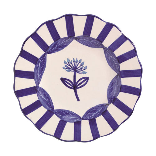 Single Flower Blue Plate