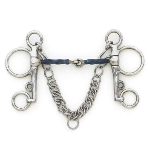 blue alloy slow twist pelham