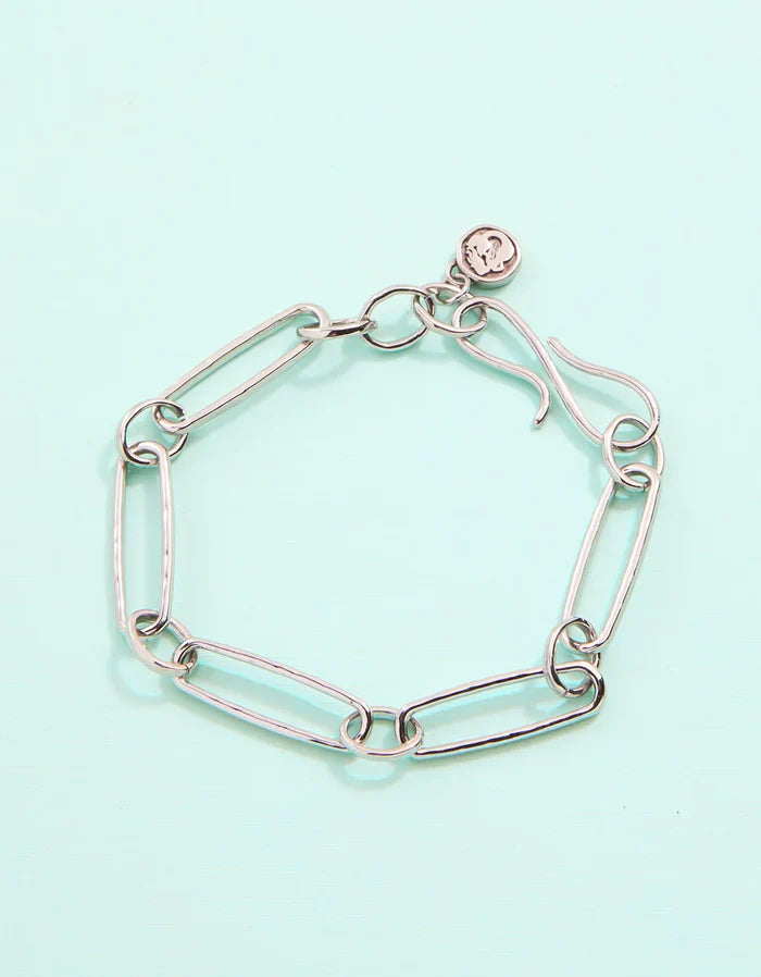 Spartina Splash silver Calibogue Sound chunky paperclip bracelet tarnish free for everyday gift from Magnolias Home Decor