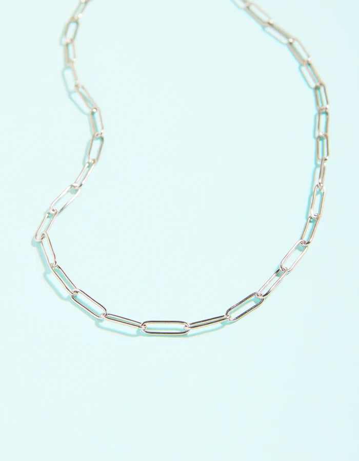 Spartina Splash silver Coligny Beach paperclip necklace tarnish free for everyday gift from Magnolias Home Decor