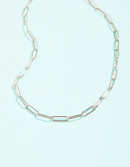 Spartina Splash silver Coligny Beach paperclip necklace tarnish free for everyday gift from Magnolias Home Decor