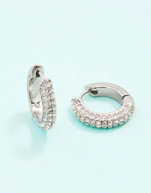 Spartina Splash silver shine on pave hoop earrings CZ tarnish free for everyday gift from Magnolias Home Decor