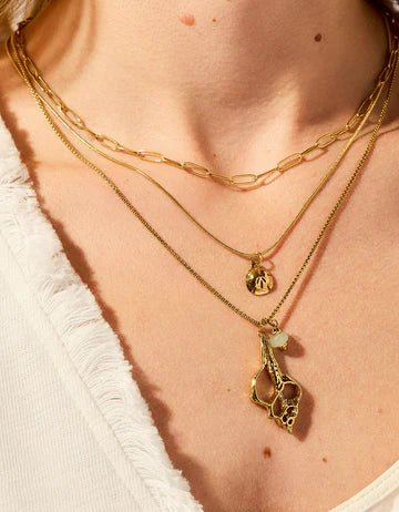 Splash Spiral Shell Layered Necklace