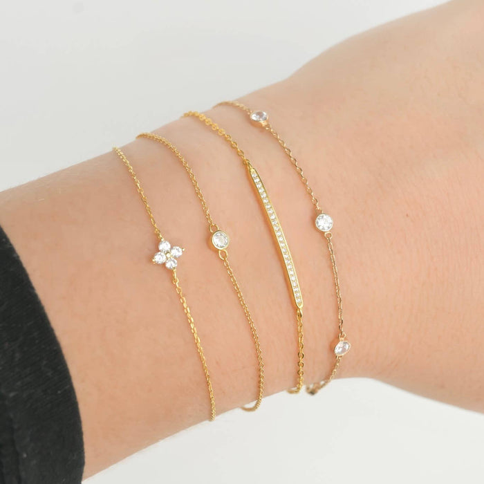 Sterling Silver Diamond Bar Bracelet