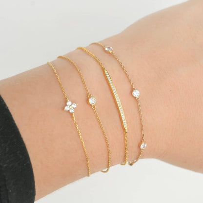 Sterling Silver Diamond Bar Bracelet