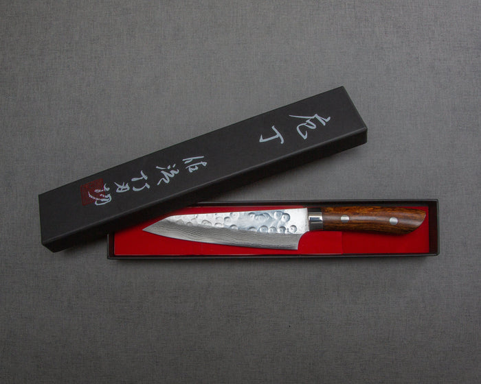 Takeshi Saji SRS-13 Damascus Tsuchime 130mm Petty with Ironwood Handle