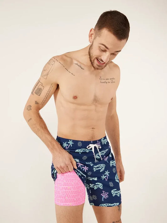 The Neon Glades 7" (Classic Lined Swim Trunk) - Image 1 - Chubbies Shorts