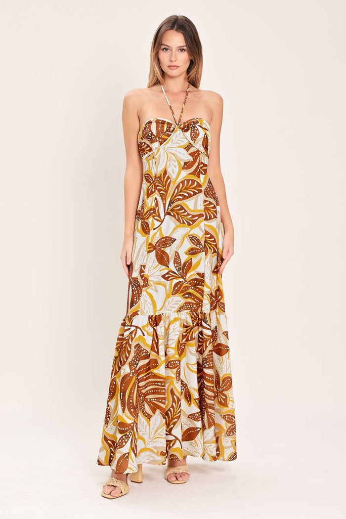 Tropical Print Maxi Dress