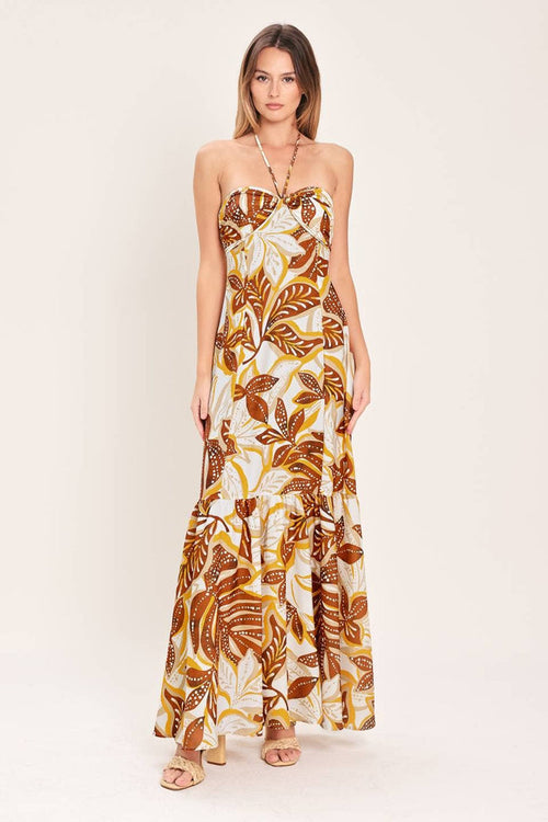 Tropical Print Maxi Dress