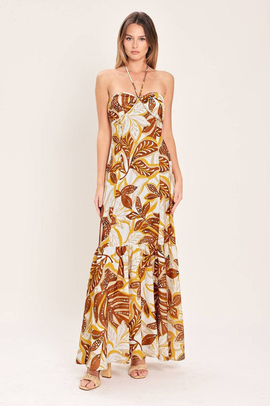 Tropical Print Maxi Dress