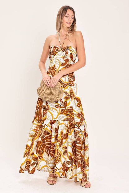 Tropical Print Maxi Dress