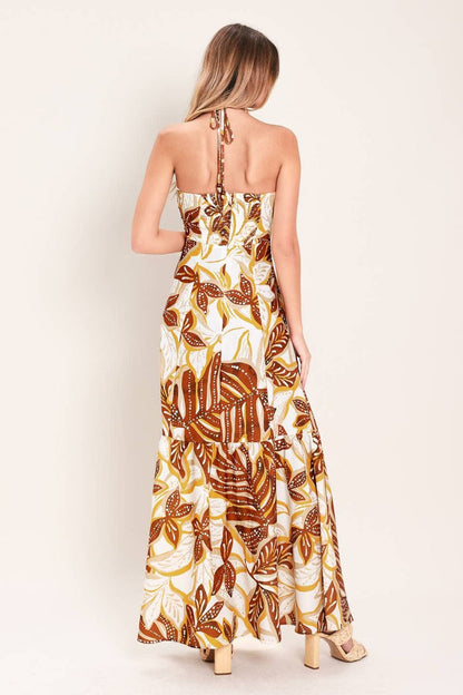 Tropical Print Maxi Dress