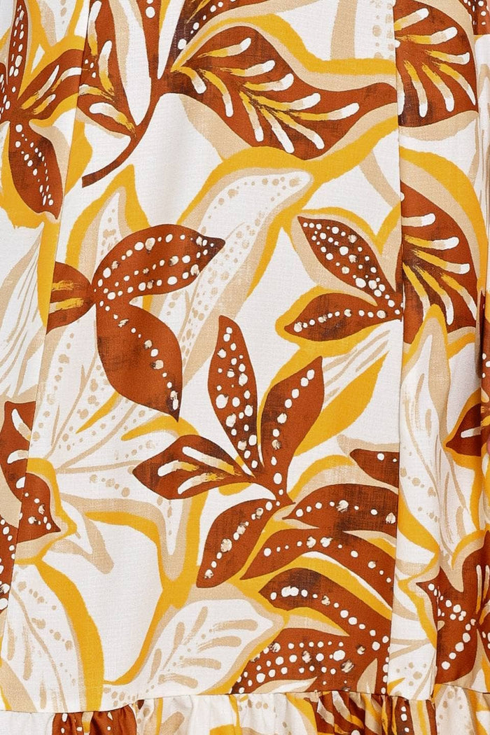Tropical Print Maxi Dress