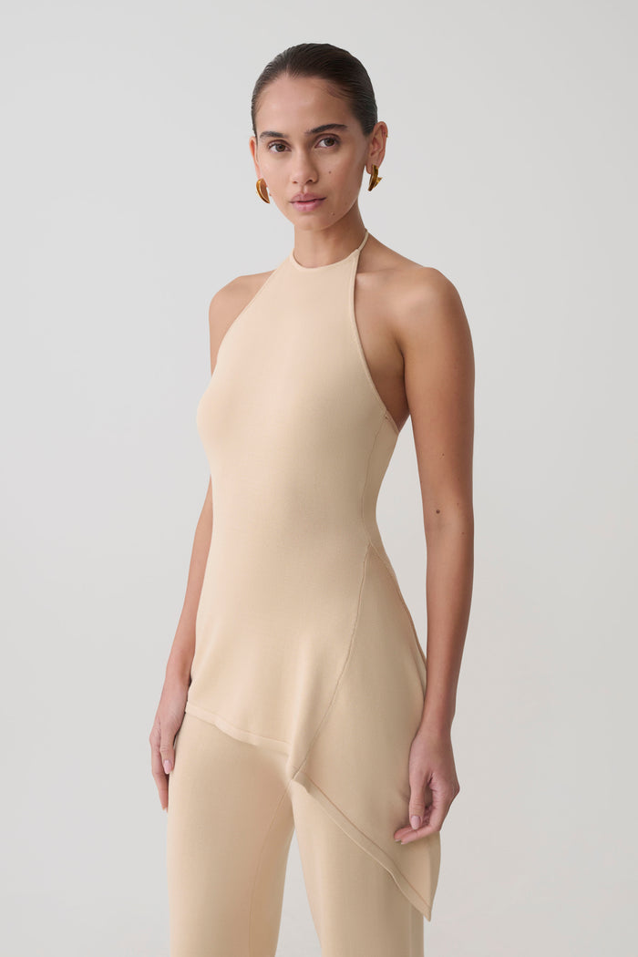 Tula Longline Knit Top - Natural