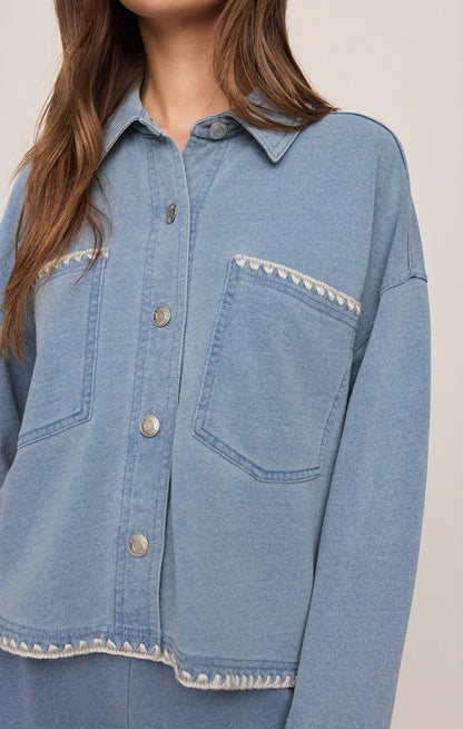 All Day Crop Whipstitch Jacket