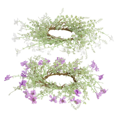 Violet flower candle ring -2 styles for farmhouse Spring home decor from Magnolias Home Decor
