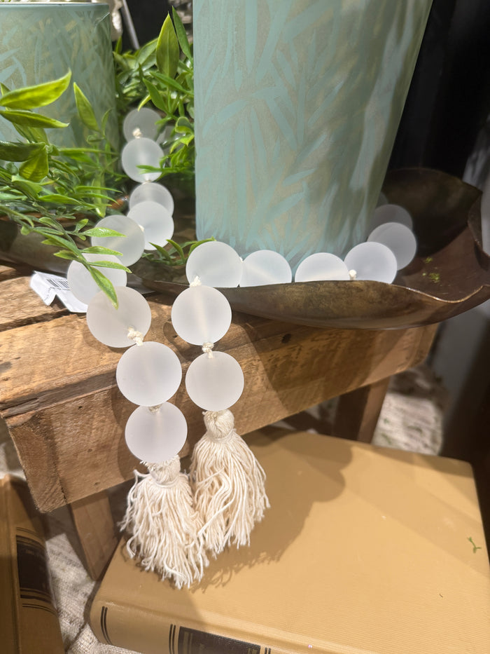 White Sea Glass & Jute Garland