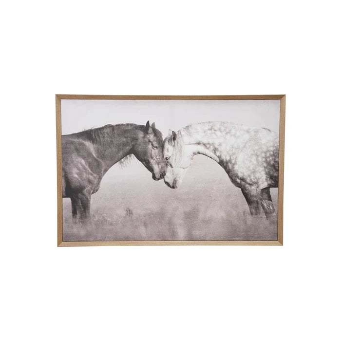 Wood Framed Horse Canvas Wall Art