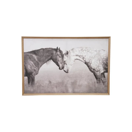 Wood Framed Horse Canvas Wall Art