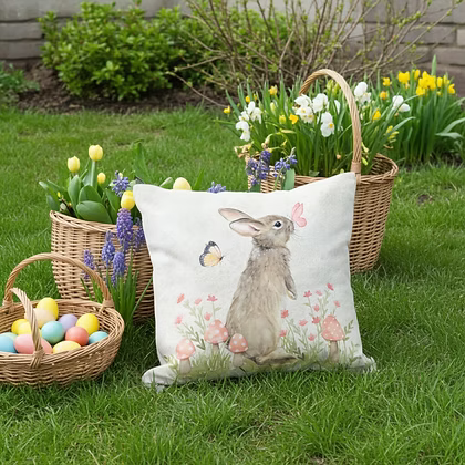 Woodland Bunny Indoor/Outdoor Pillow