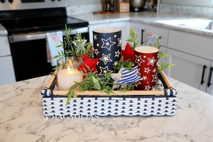 Woven Blue & White Tray- 2 Sizes