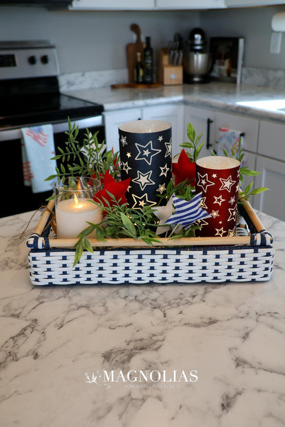 Woven Blue & White Tray- 2 Sizes