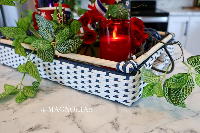 Woven Blue & White Tray- 2 Sizes